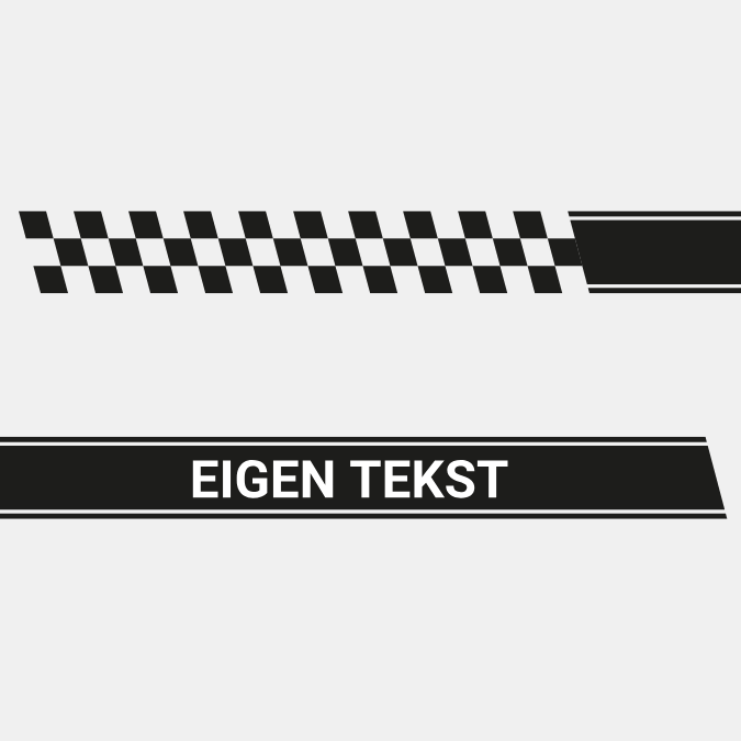 Racing Stripes | Delaware | Met eigen tekst! | Set van 2 strips