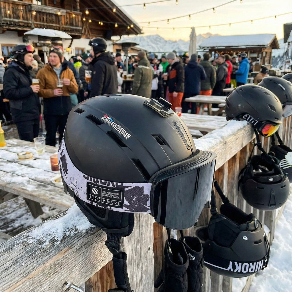 Naam & vlag sticker 'Mayrhofen' snowboard | Set van 2