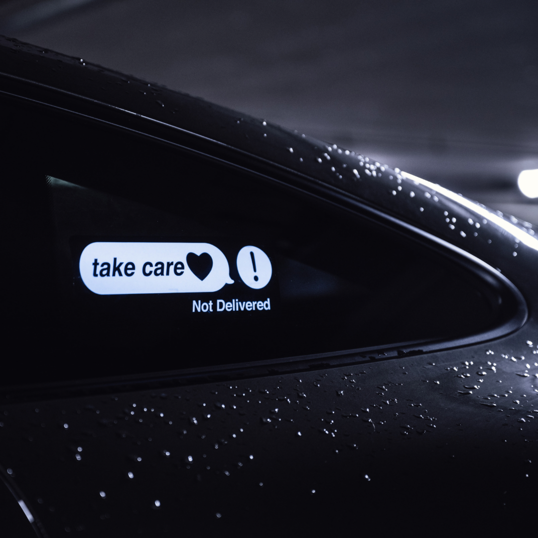 Take Care Text Message Sticker Take care led sticker – socialsticker