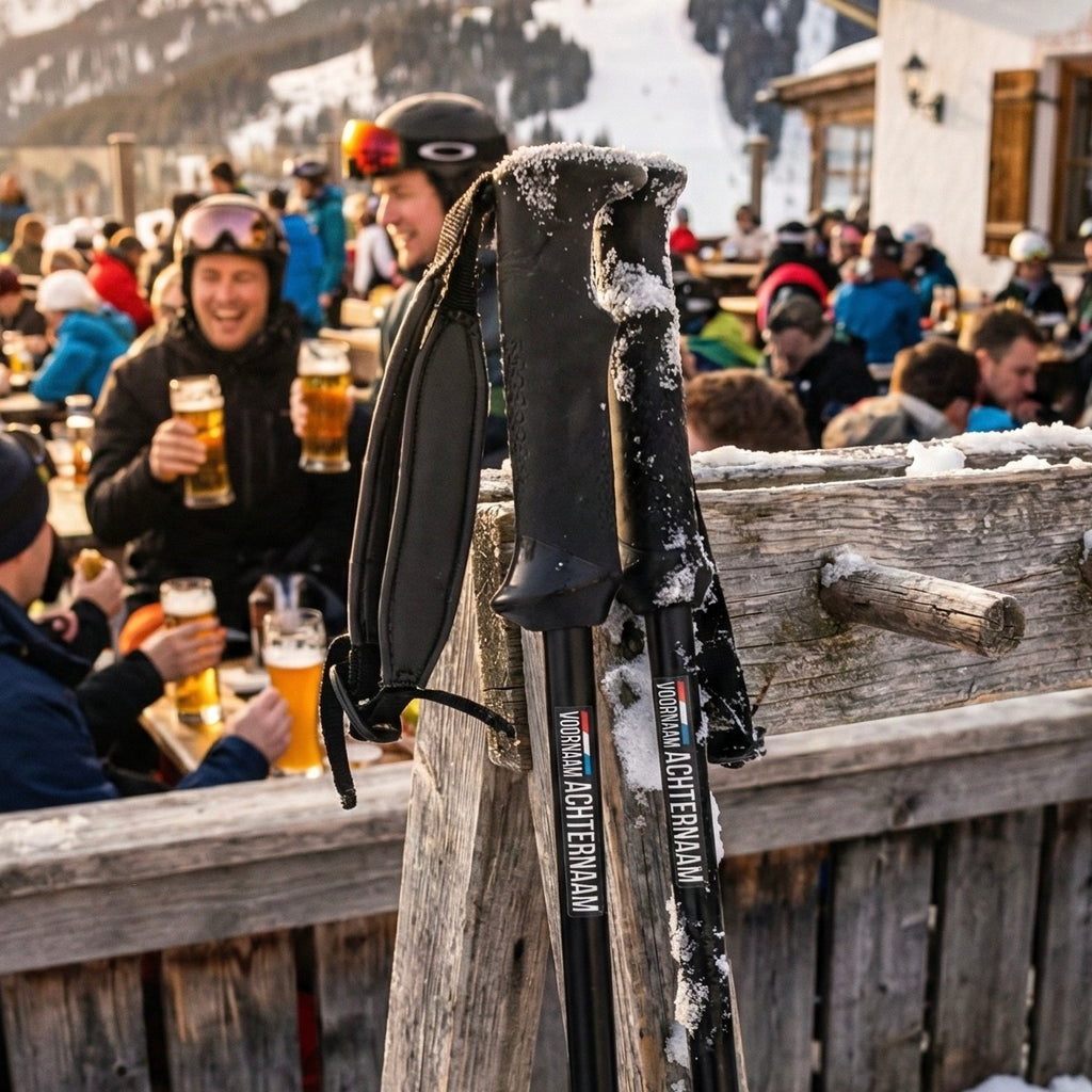 Pegatina de nombre y bandera 'Mayrhofen' esquí | Juego de 2