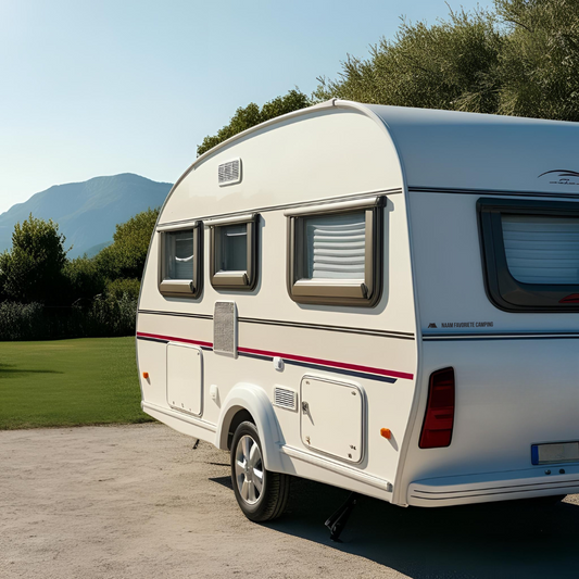 Caravan sticker naam camping