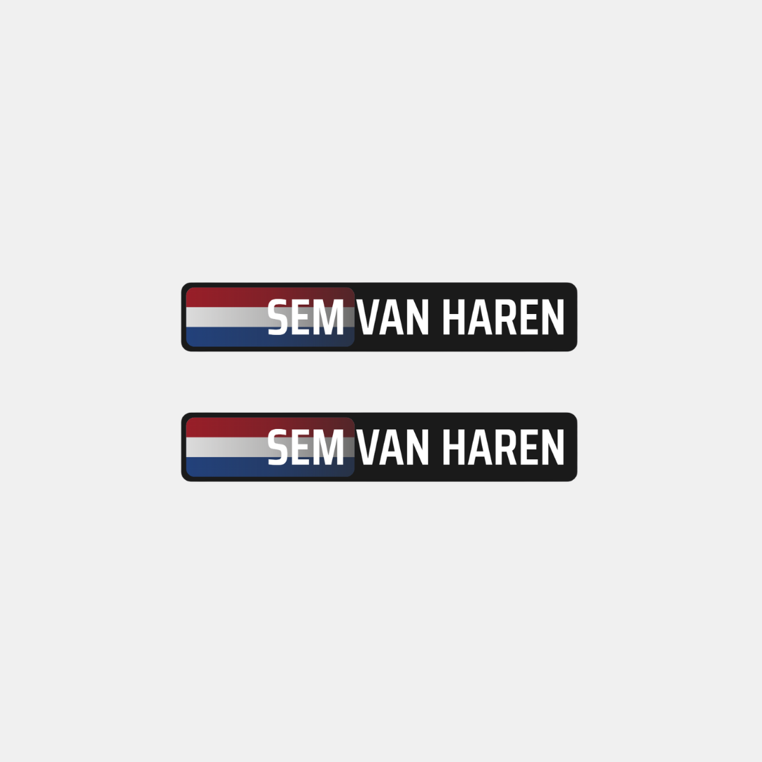 Naam & vlag sticker 'Cauberg' L fiets | Set van 2