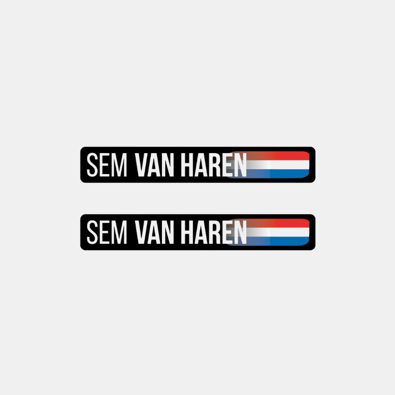 Naam & vlag sticker 'Cauberg' fiets | Set van 2