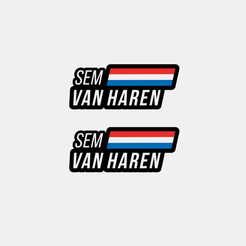 Naam & vlag sticker 'El Teide' fiets | Set van 2