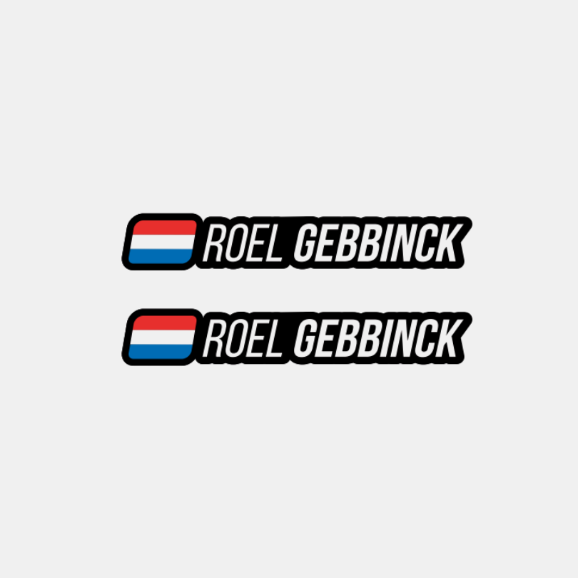 Naam & vlag sticker 'Passo Stelvio' fiets | Set van 2
