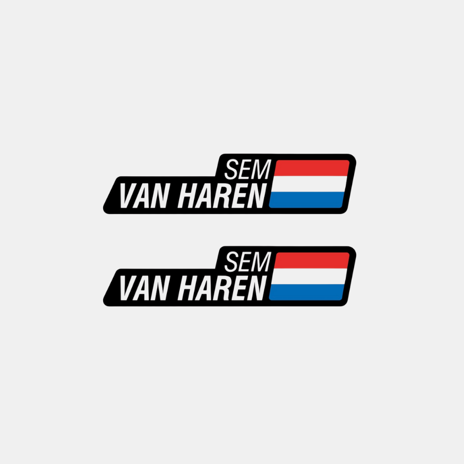 Naam & vlag sticker 'Rossi' motor