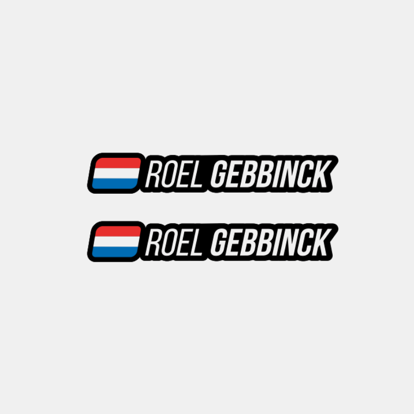 Naam & vlag sticker 'Sölden' ski | Set van 2