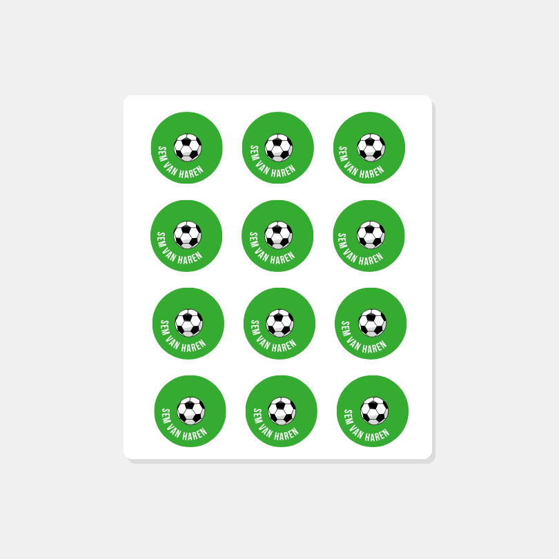 Kind Namensaufkleber Fußball rund
