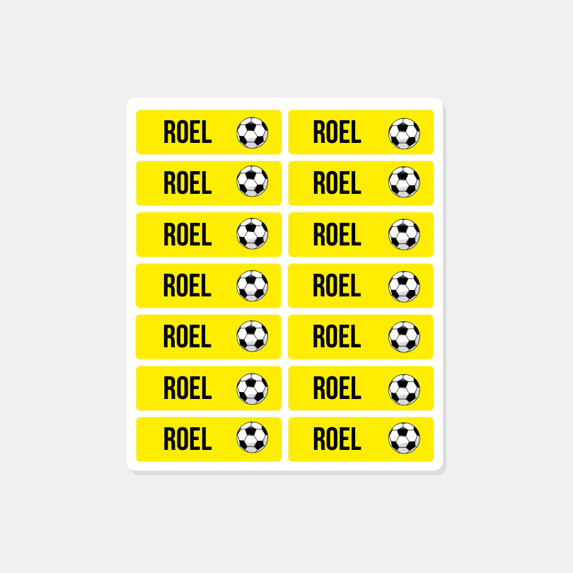 Kind Name Aufkleber Fußball Rechteck