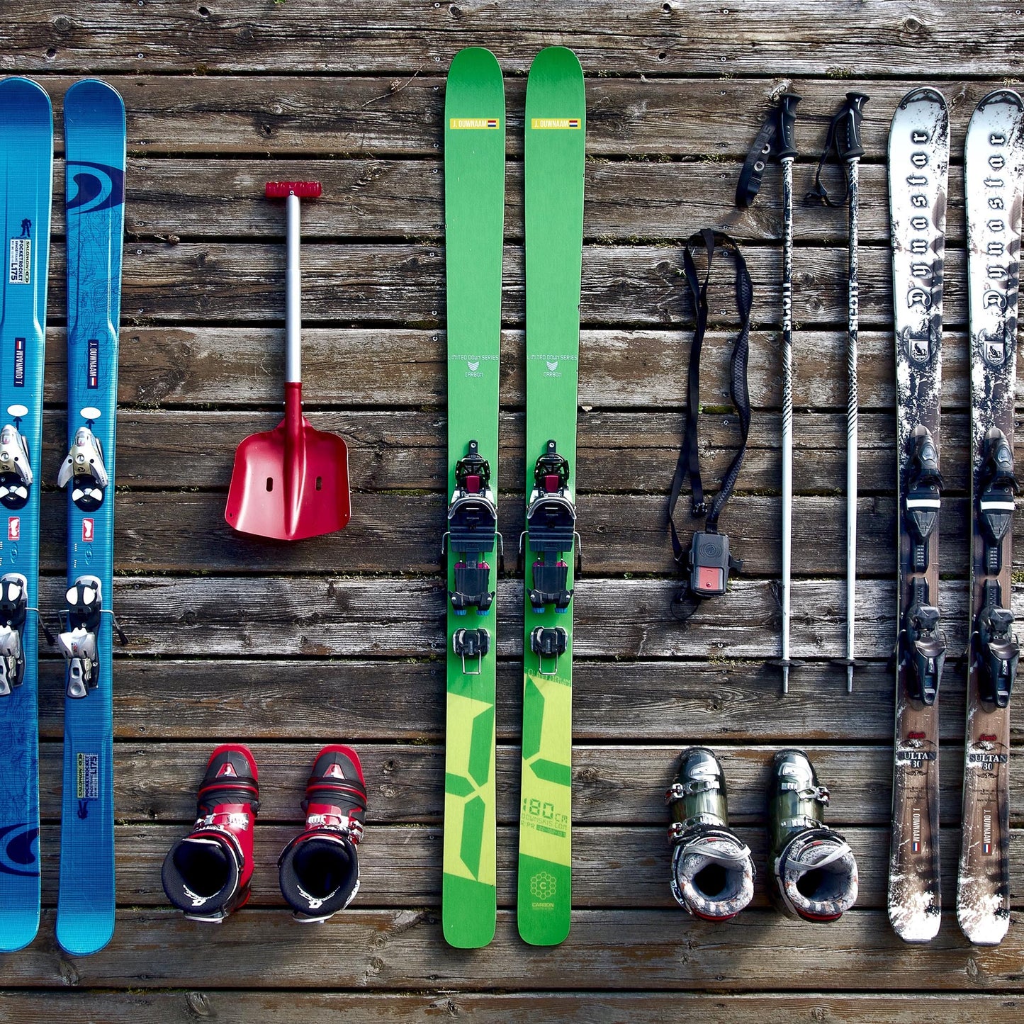 Ski sticker met naam (set van 2)