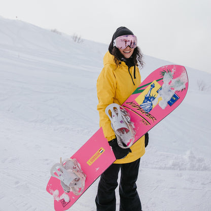 Snowboard-Aufkleber mit Name und Flagge (2er-Set)