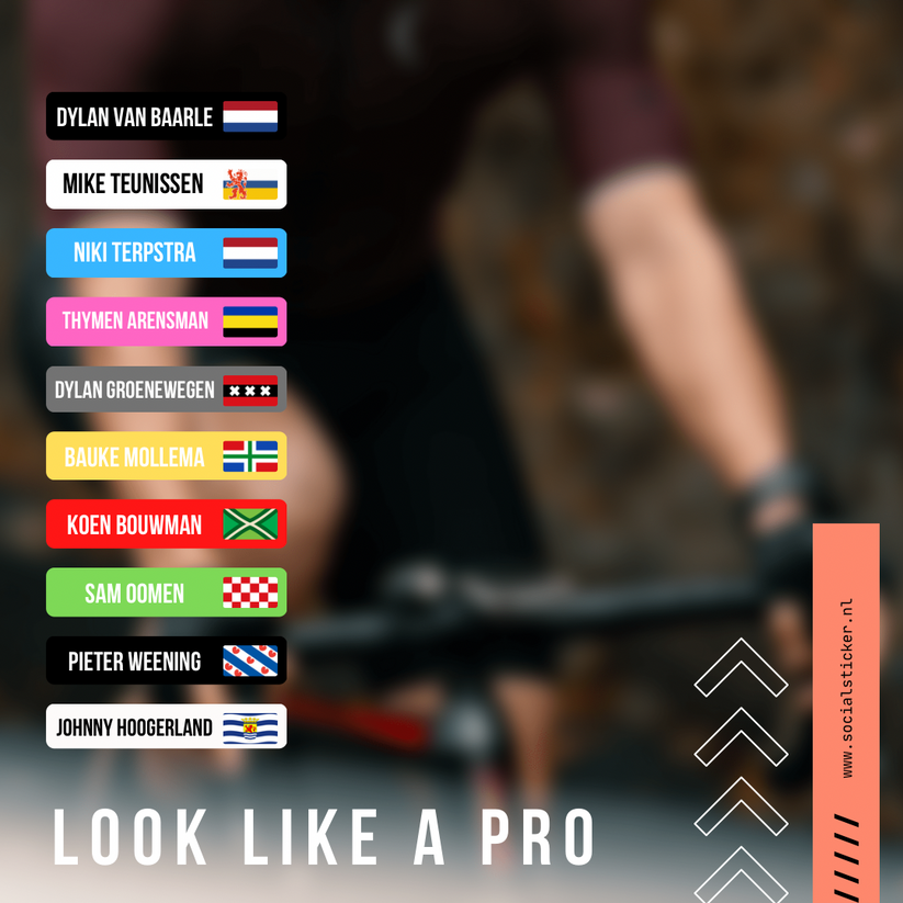 Fiets sticker met naam en vlag | Keuze uit diverse vlaggen! – socialsticker