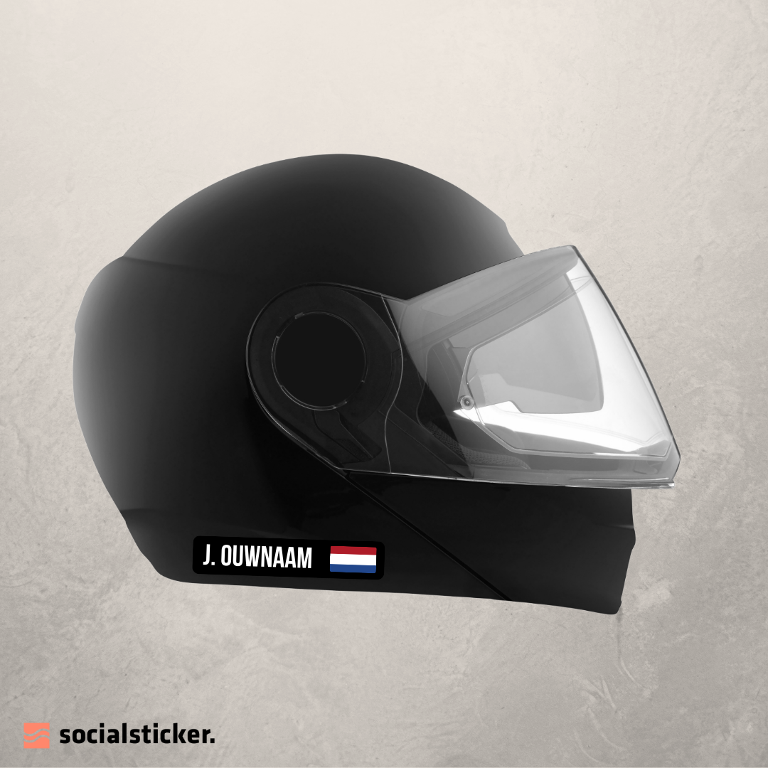 Sticker Helm Helm sticker (set van 2) | Met jouw Instagram naam – socialsticker